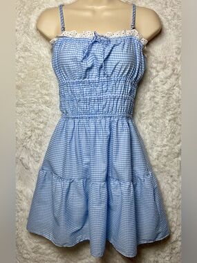 Aéropostale Gingham Adjustable Spaghetti Straps Fit & Flare Sun Dress Sz M